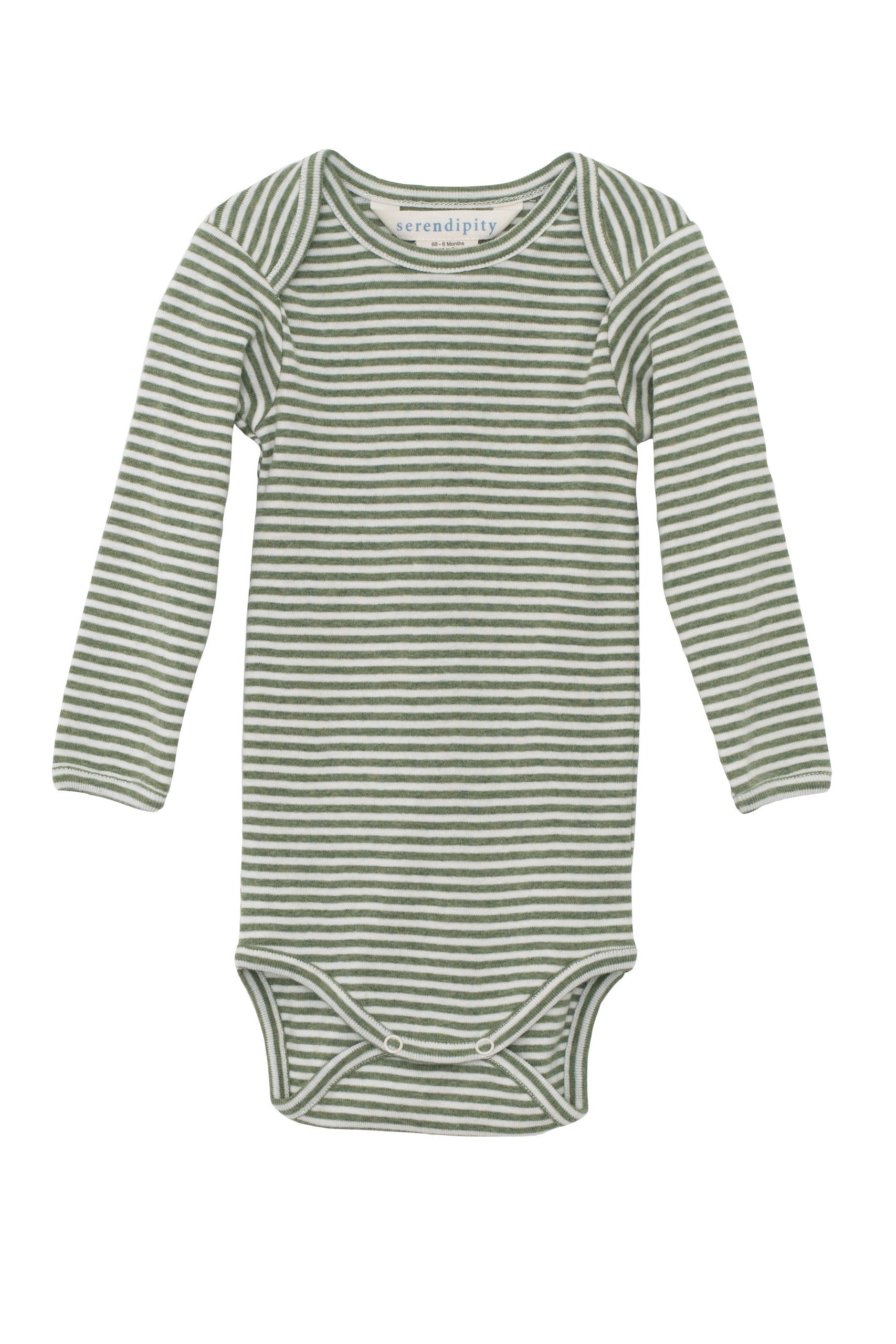 Baby Body Stripe - Moss / Offwhite