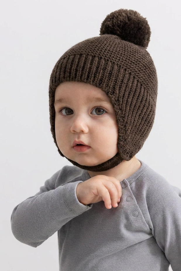 Aly Pompom Hat - Dark Roast
