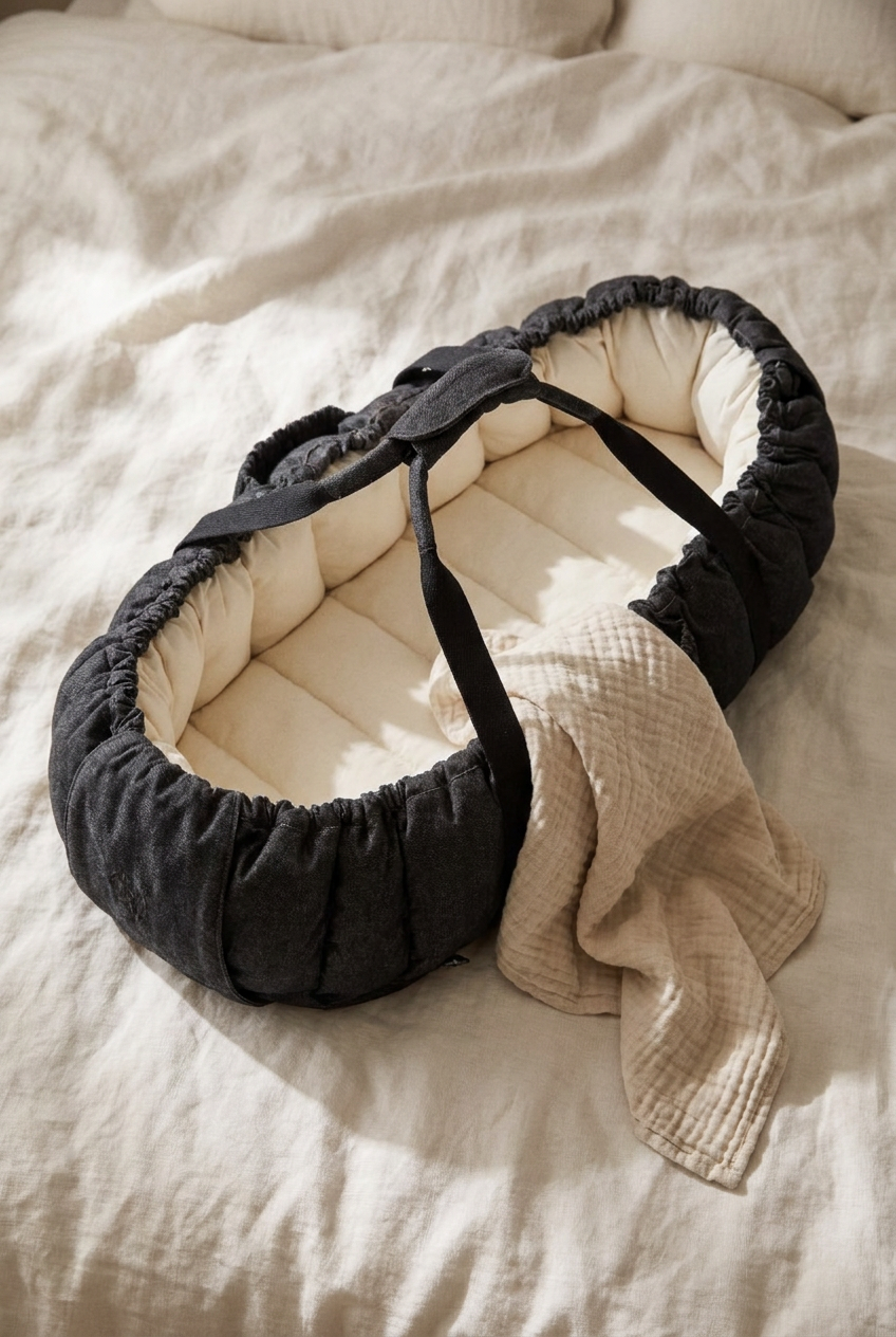 Sebra 3-in-1 Baby Nest - Dark Grey Melange
