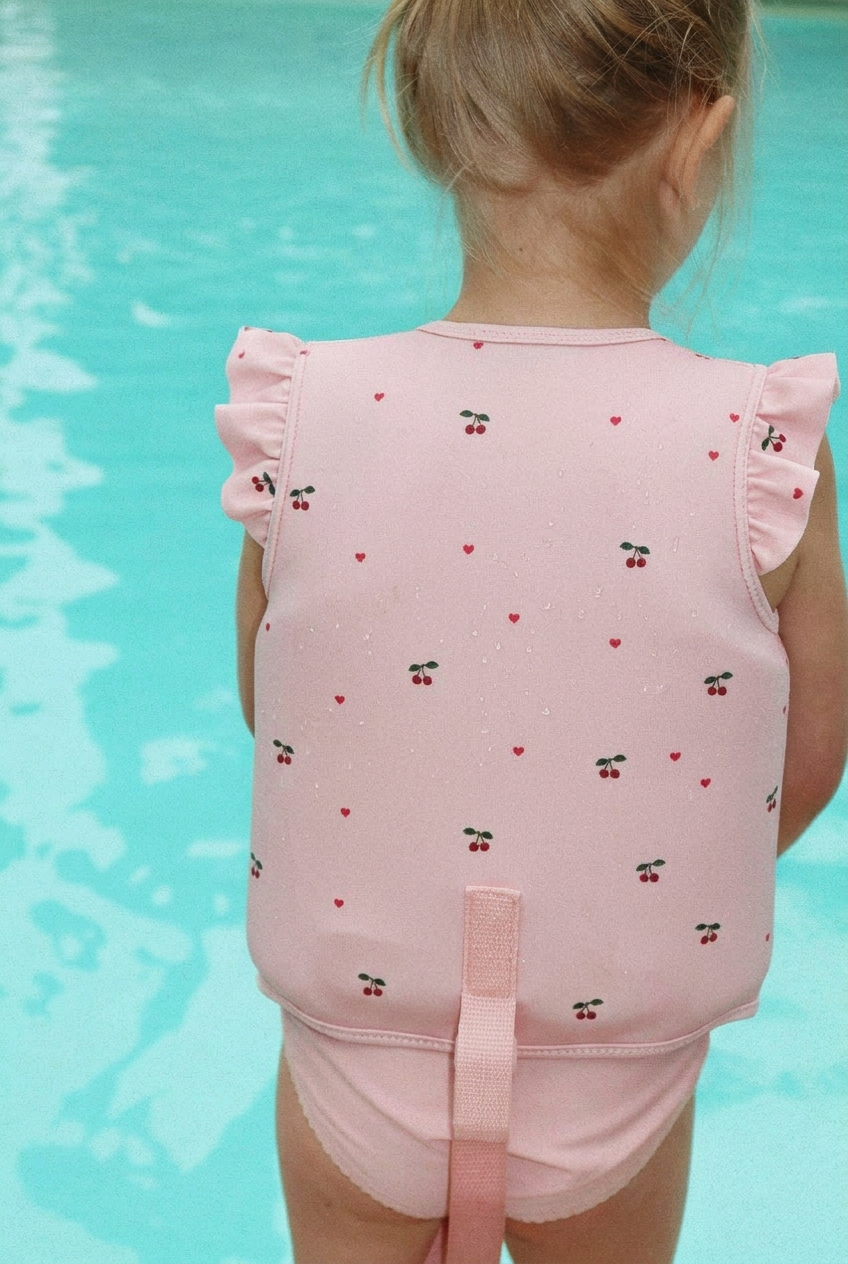 Avery Swim Vest - Cherry Coeur Rose