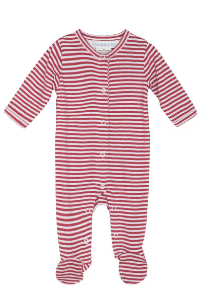 Newborn Stripe Suit - Ruby/Offwhite
