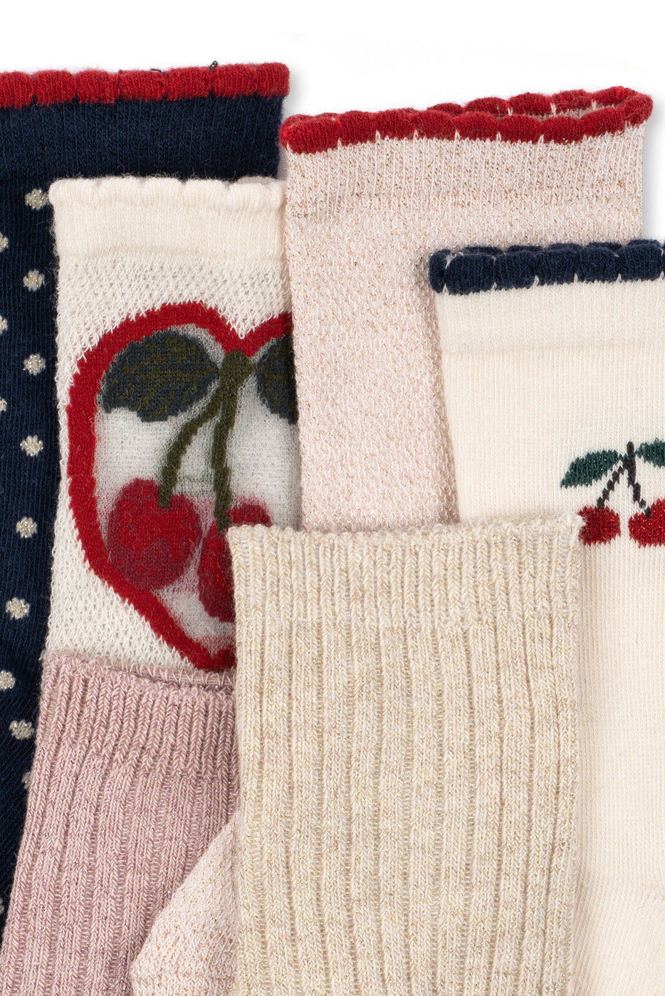 6 Pack Socks - Multi Glitter