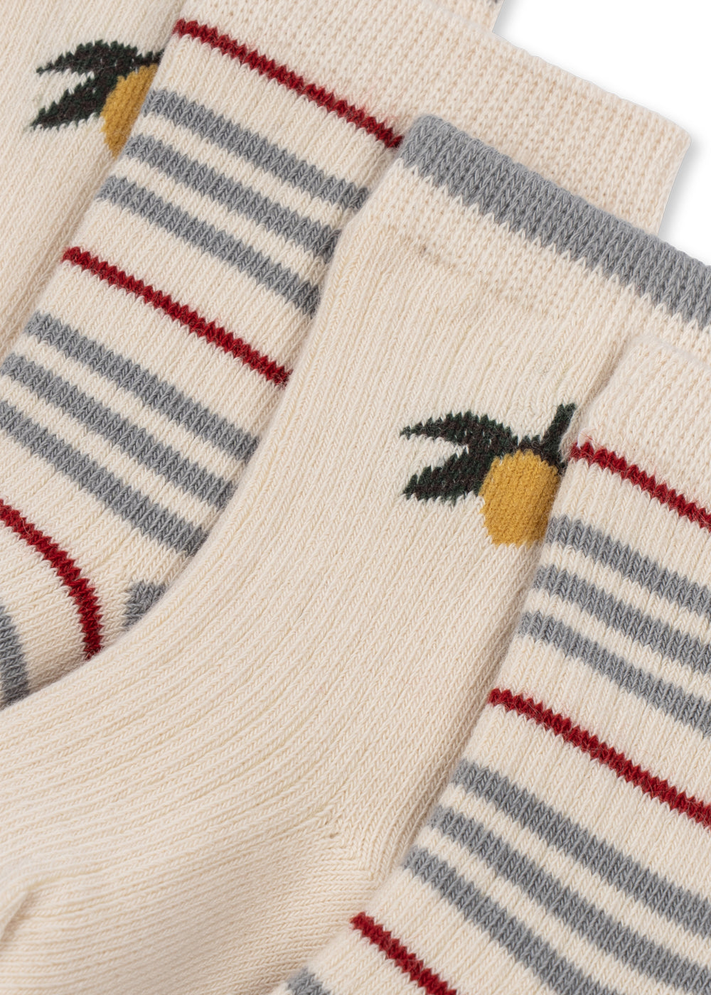 2 Pack Rib Stripe Socks - Blue Stripe / Lemon