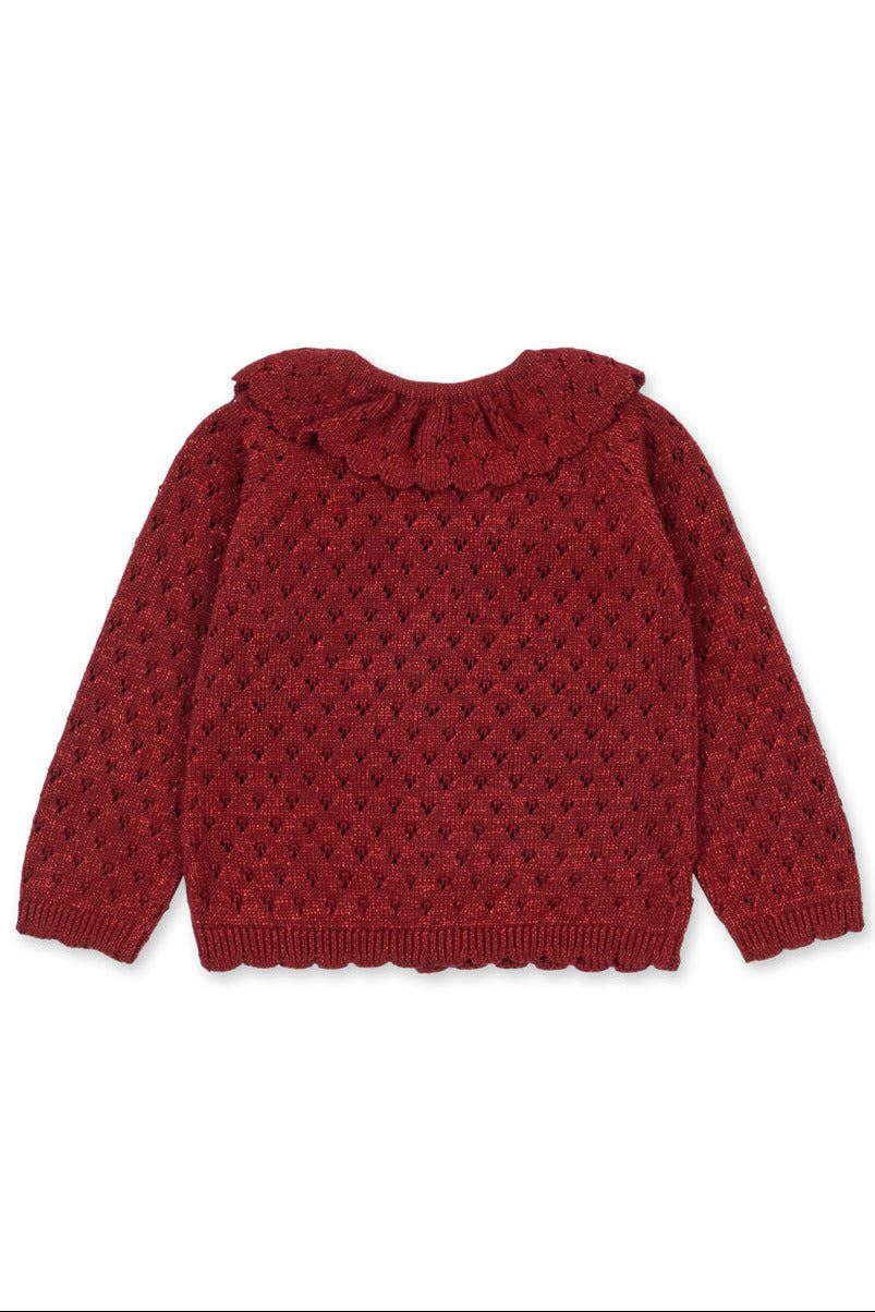 Holiday Cardigan - Red Dahlia