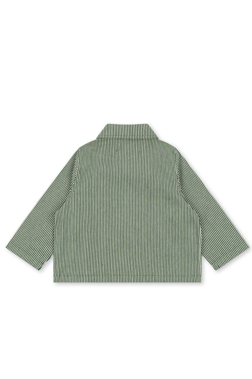 Luc Shirt Jacket - Milk Verte Stripe