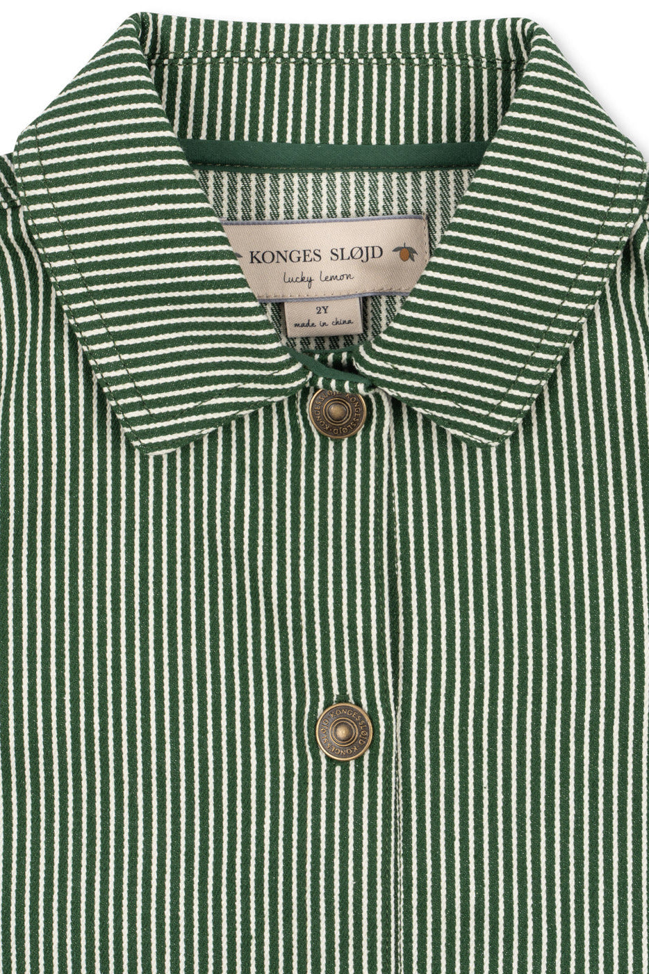 Luc Shirt Jacket - Milk Verte Stripe