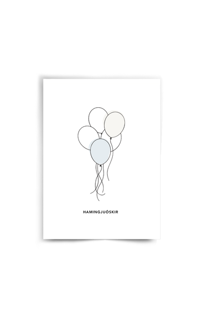 Kort - Balloons Blue