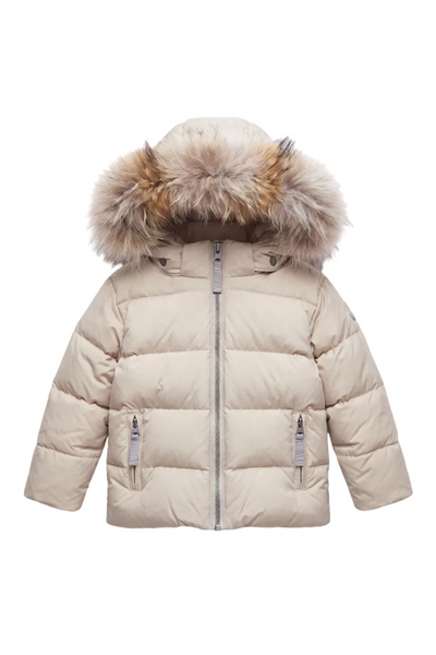 Baby Down Jacket w/fur - Oat