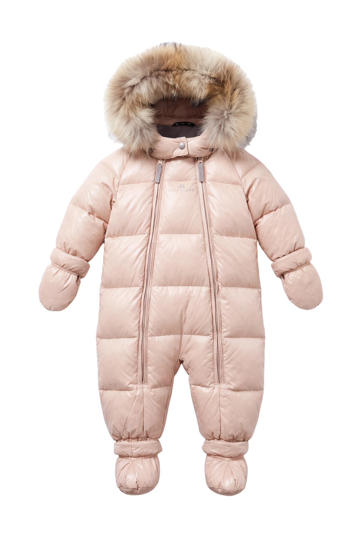 Featherlight Baby Wintersuit w/fur - Mahogany Rose