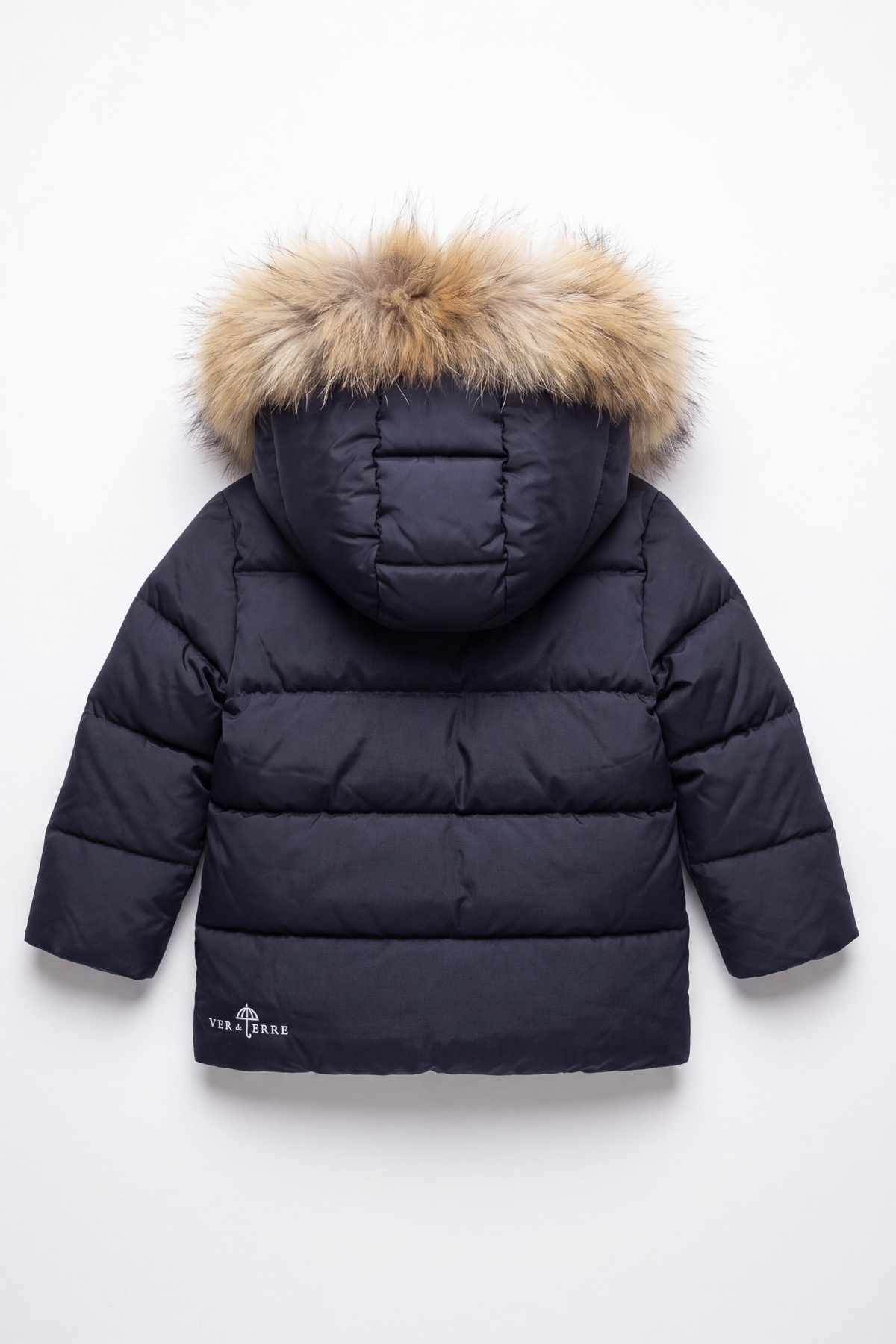 Baby Down Jacket w/fur - Navy