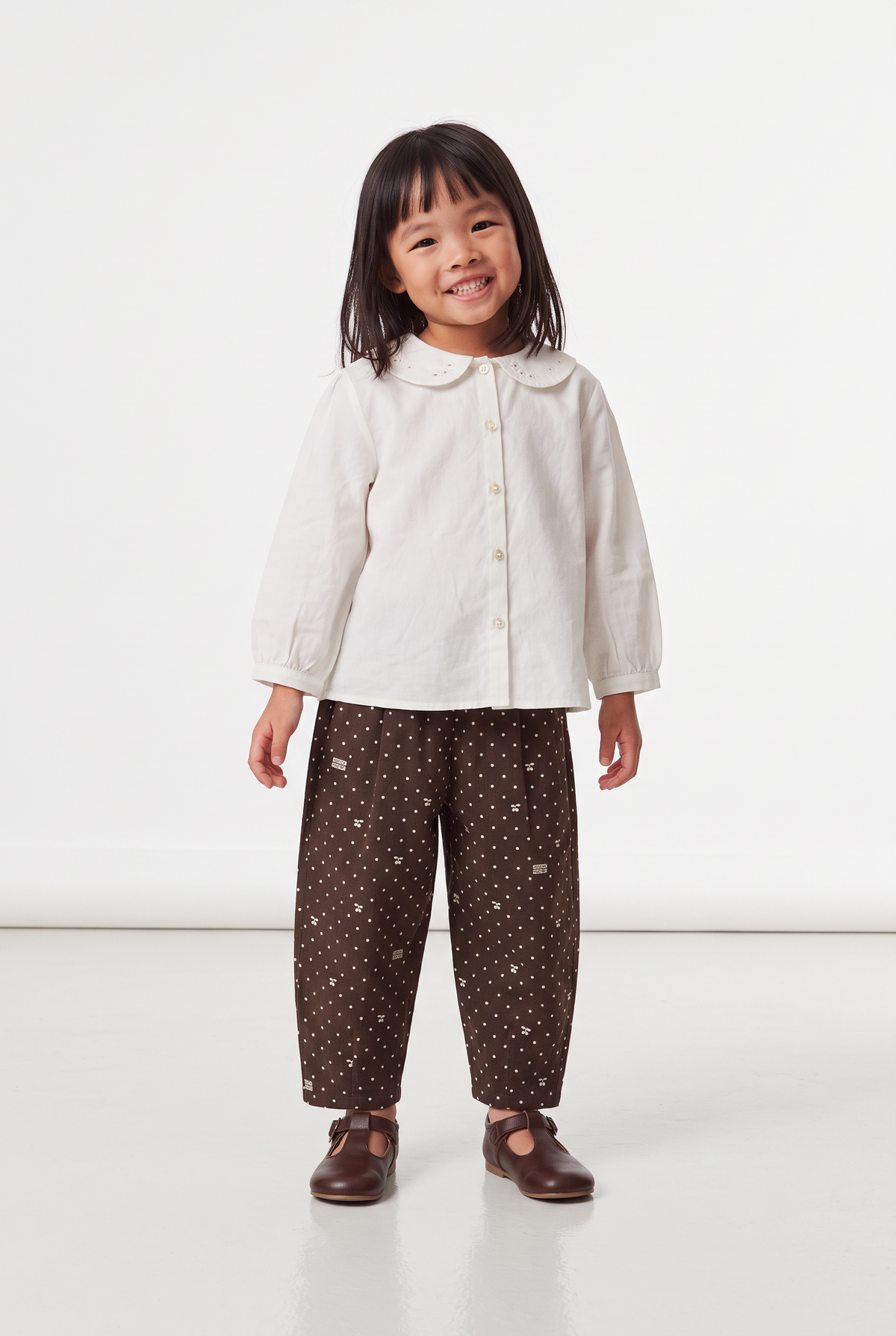 Cara Pleat Pants - Cherry Dot Chocolate
