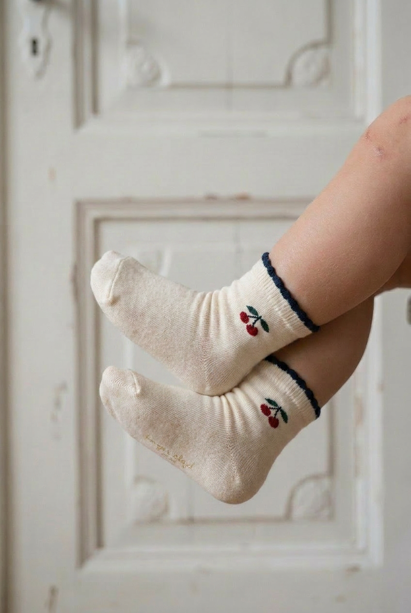 2 Pack Cherry Dot Socks - Cherry Mix