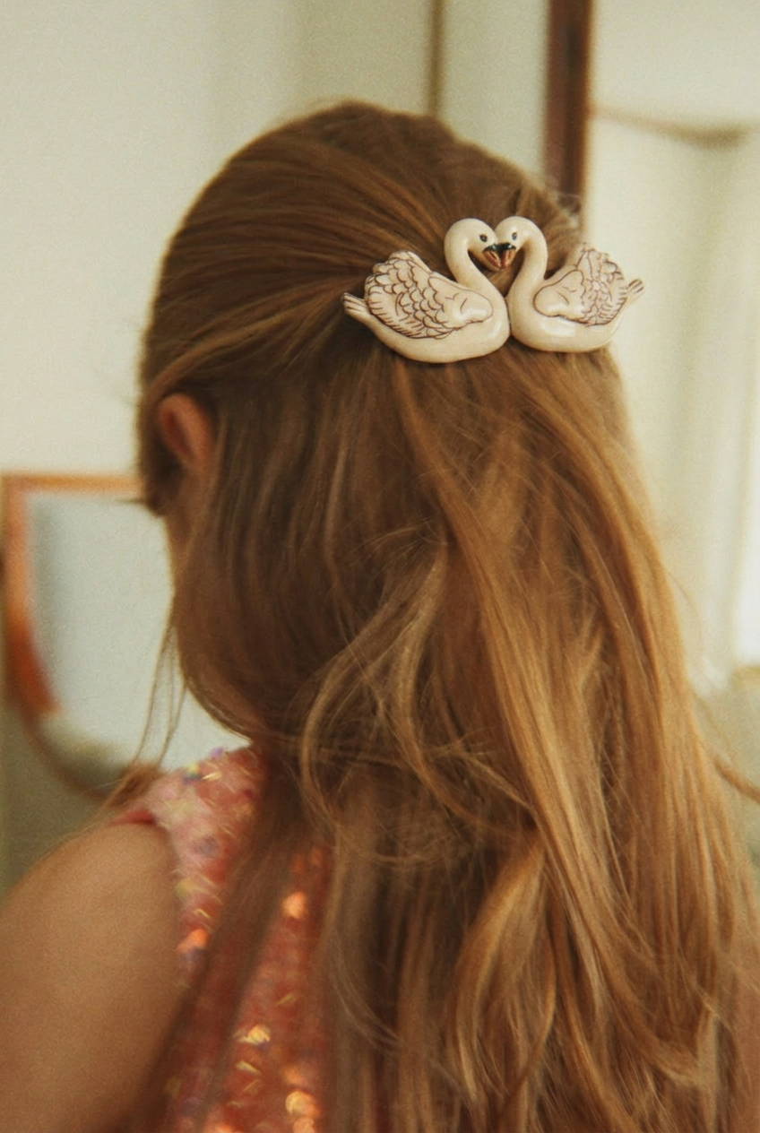 Swan Big Hair Clip - Swan