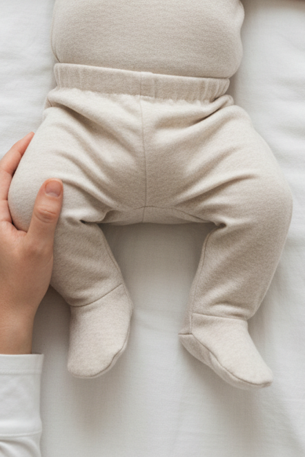 Newborn Pants w/Feet - Shell Melange