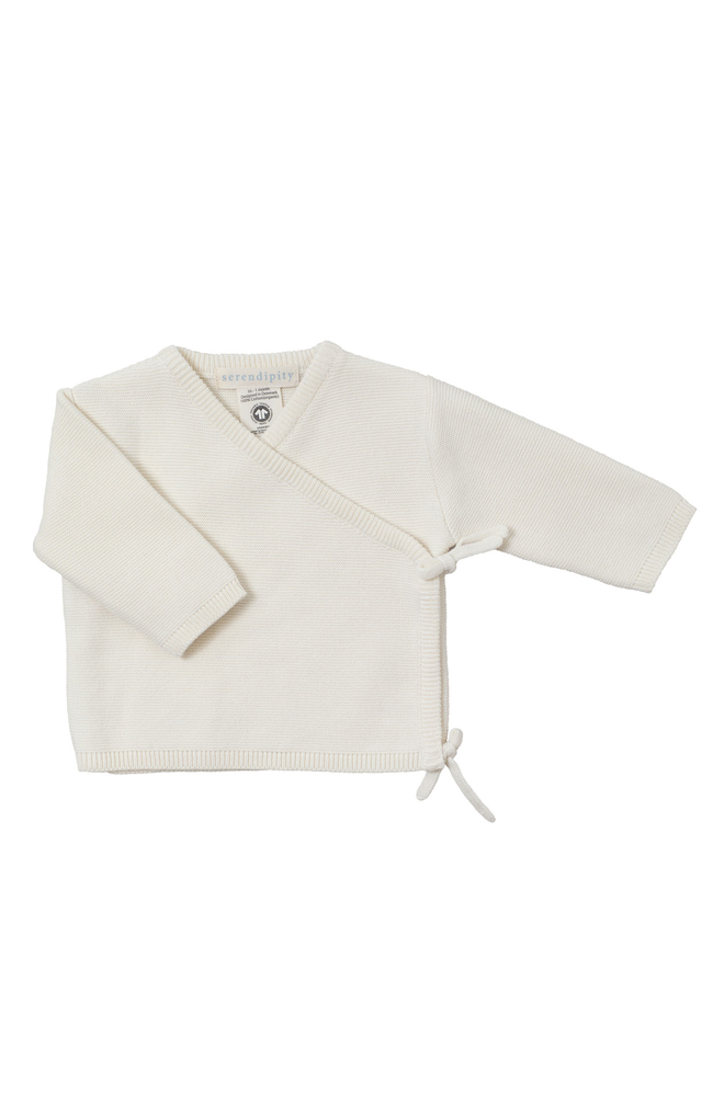 Newborn Cotton Wrap Jacket - Creme