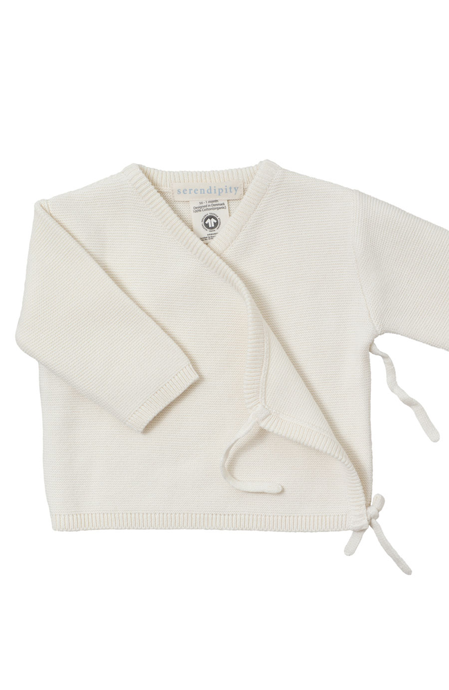 Newborn Cotton Wrap Jacket - Creme