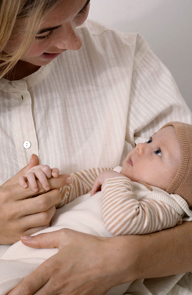 Newborn Cotton Romper - Creme