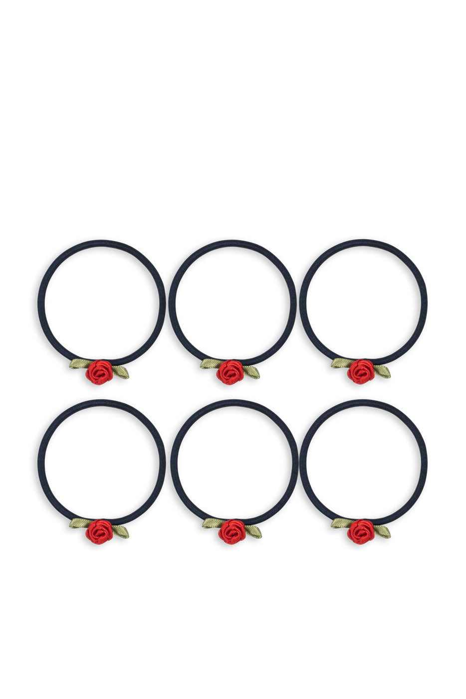 6pk Rose Rouge Hair Elastic - Total Eclipse