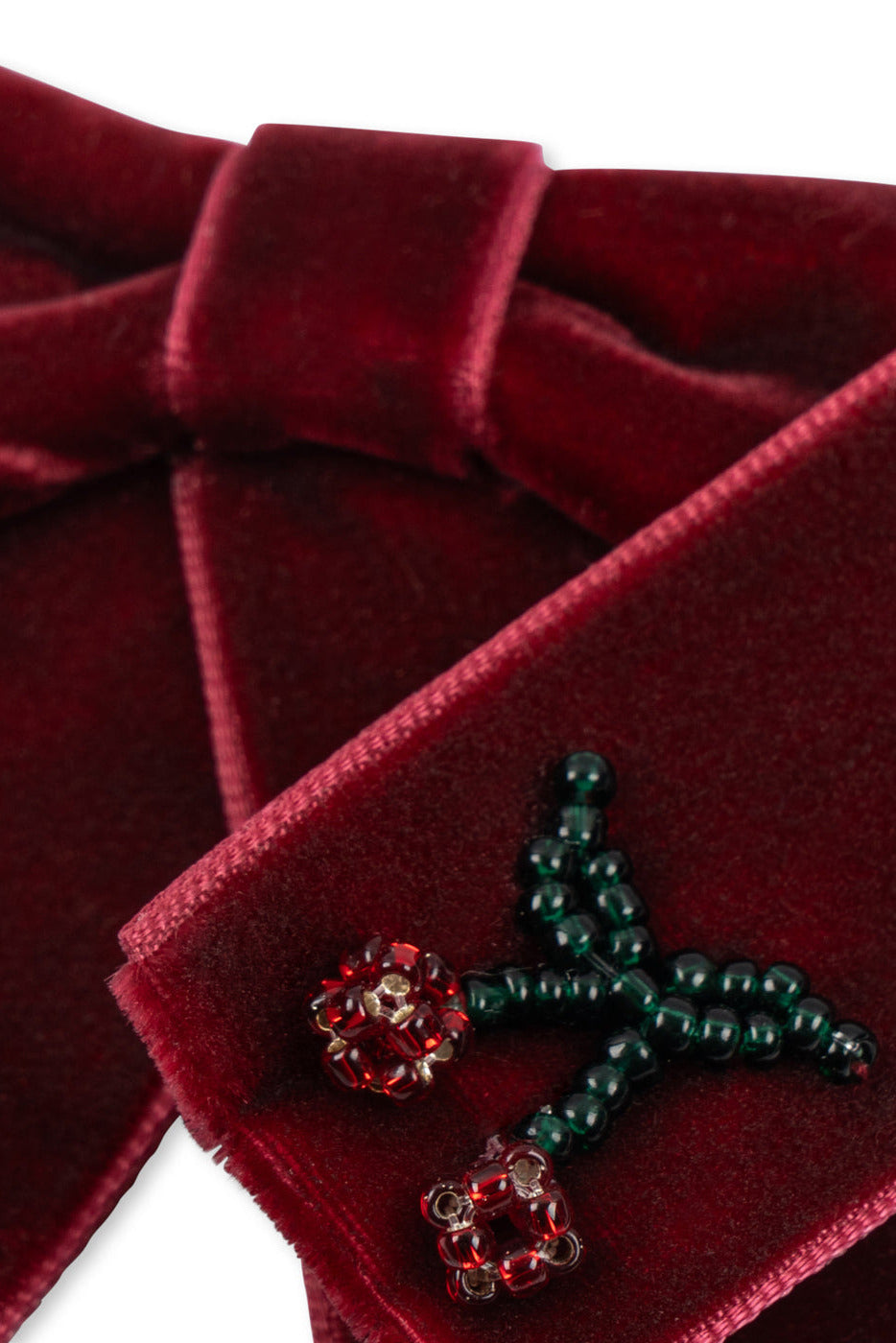 Velvet Double Bow Hair Clip - Rio Red