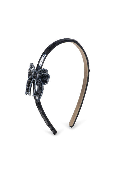 Sequin Bow Hairbrace - Navy