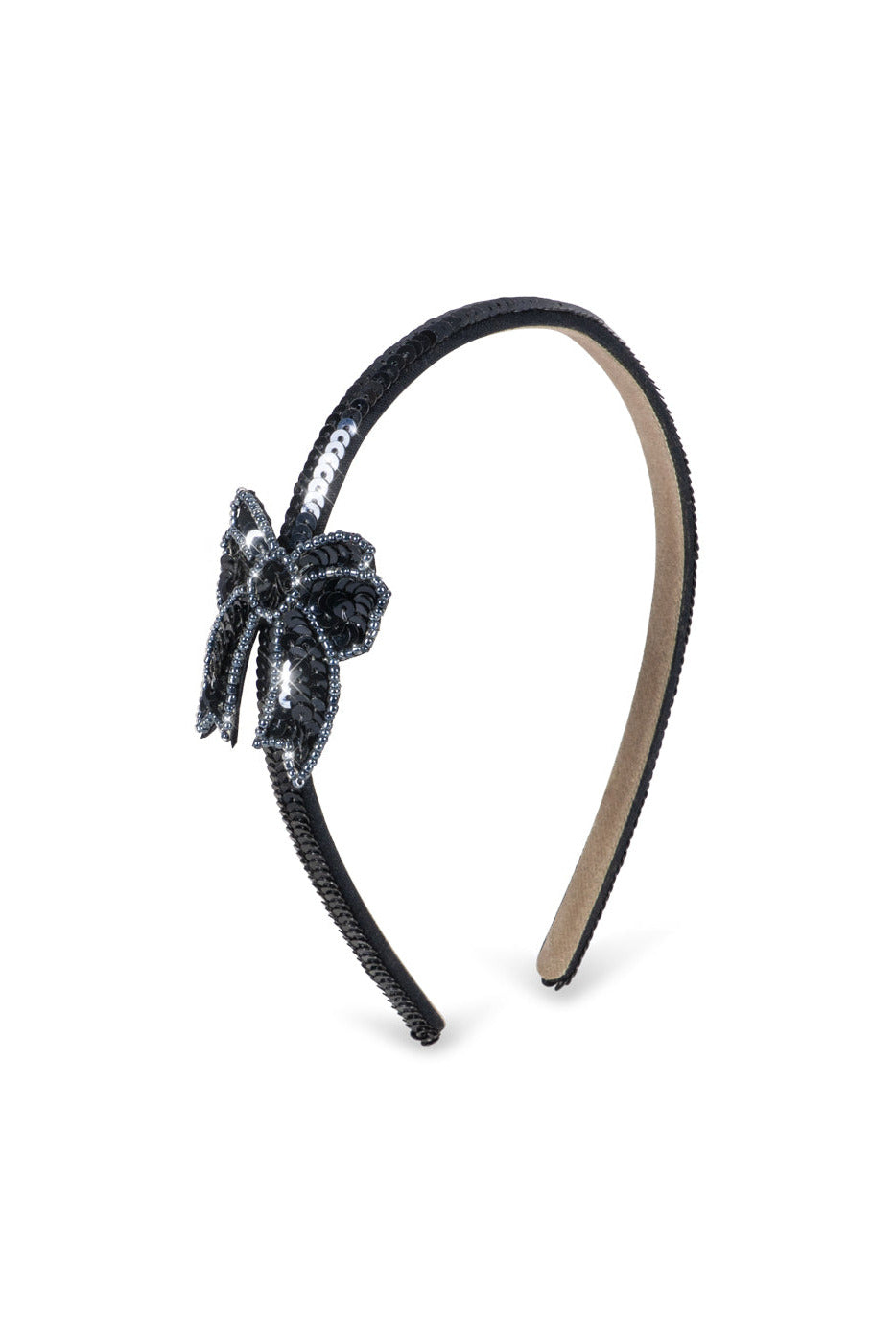 Sequin Bow Hairbrace - Navy