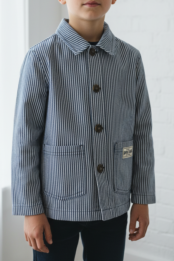 Luc Shirt Jacket - Blue Stripe