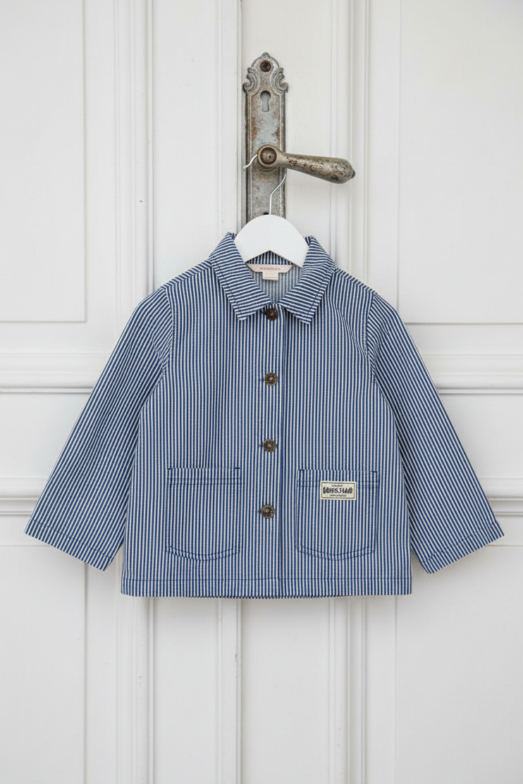 Luc Shirt Jacket - Blue Stripe