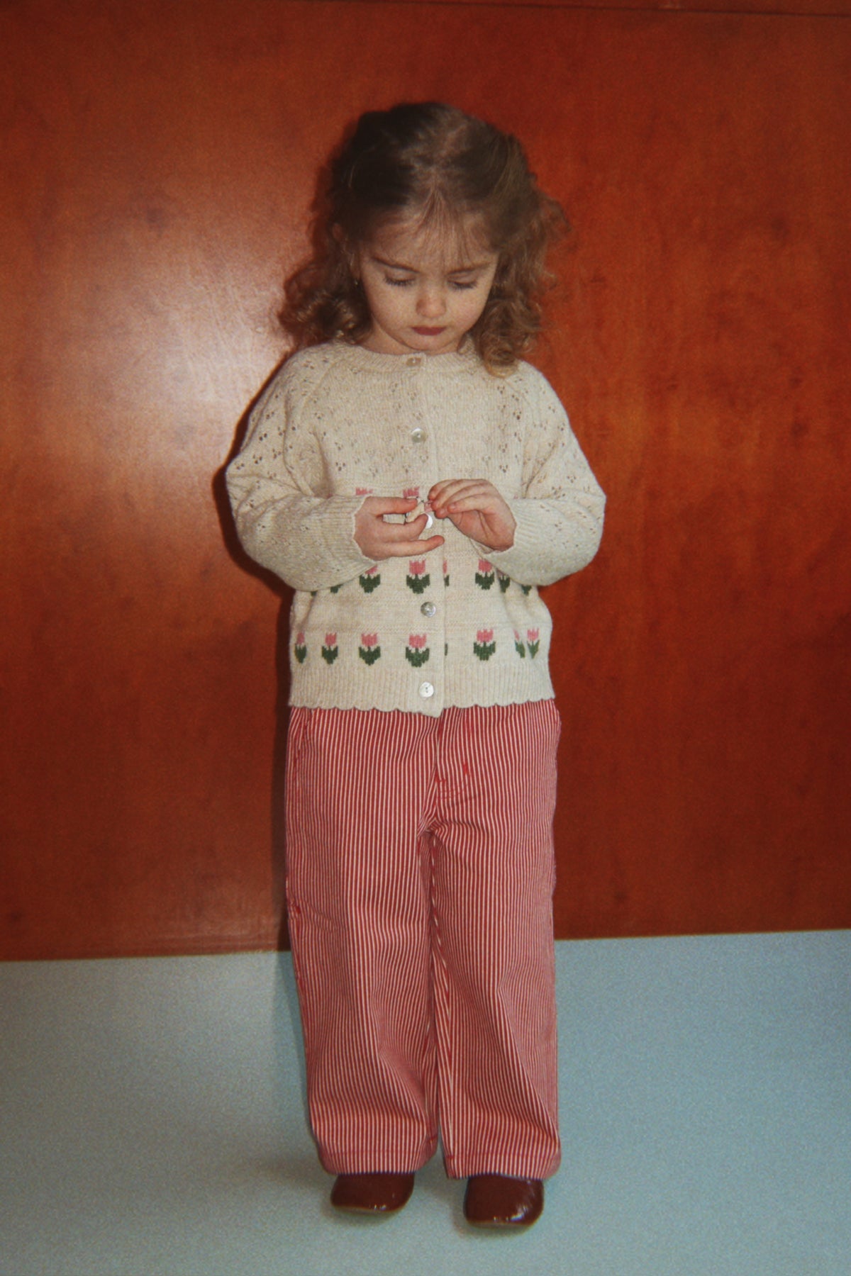Belle Wool Cardigan - Cream And Tulips