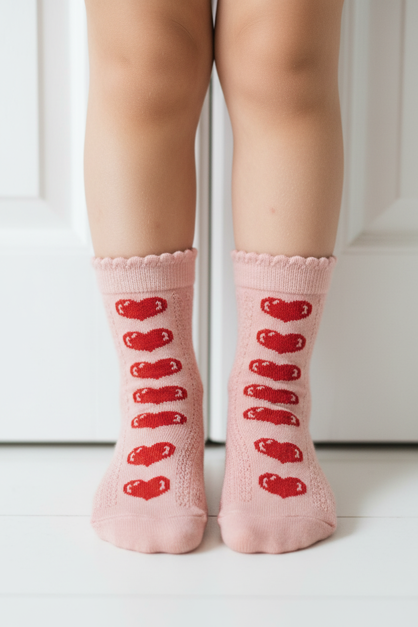 2 Pack Heart Jacquard Socks - Heart Mix