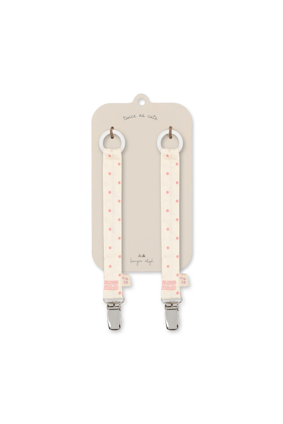 2 Pack Pacifier Holder - Cherry Dot