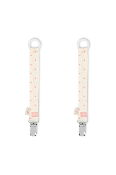 2 Pack Pacifier Holder - Cherry Dot