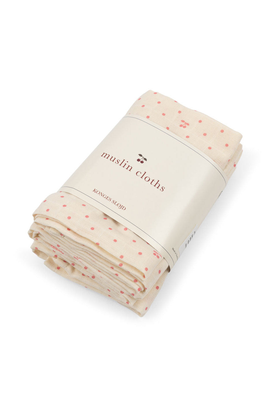 Muslin Cloths 3pk - Cherry Dot