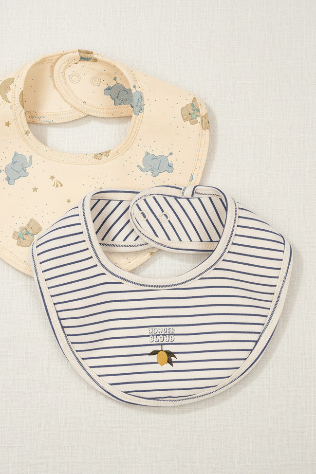 2 Pack Basic Bibs - Stripe Como