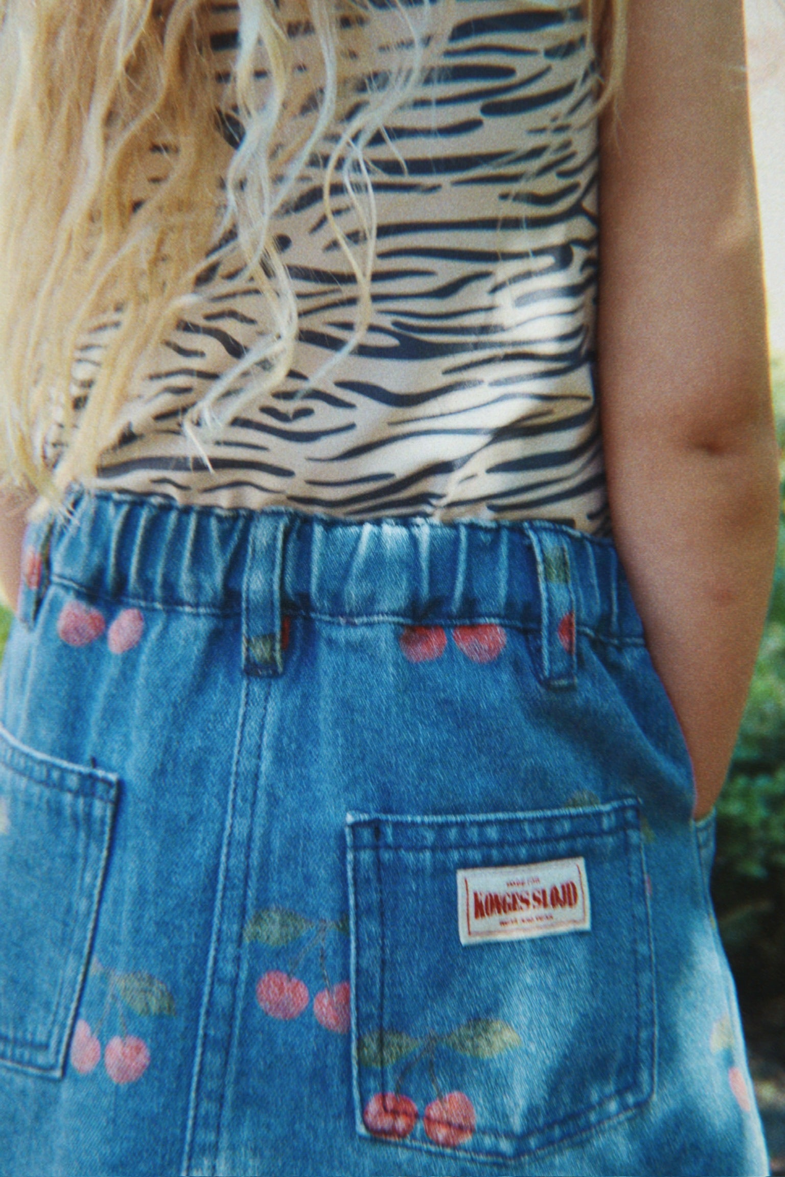 Magot Printed Skirt - Ma Grande Cerise Denim