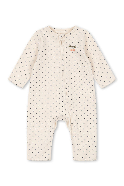 Basic Zip Onesie - Blue Dot