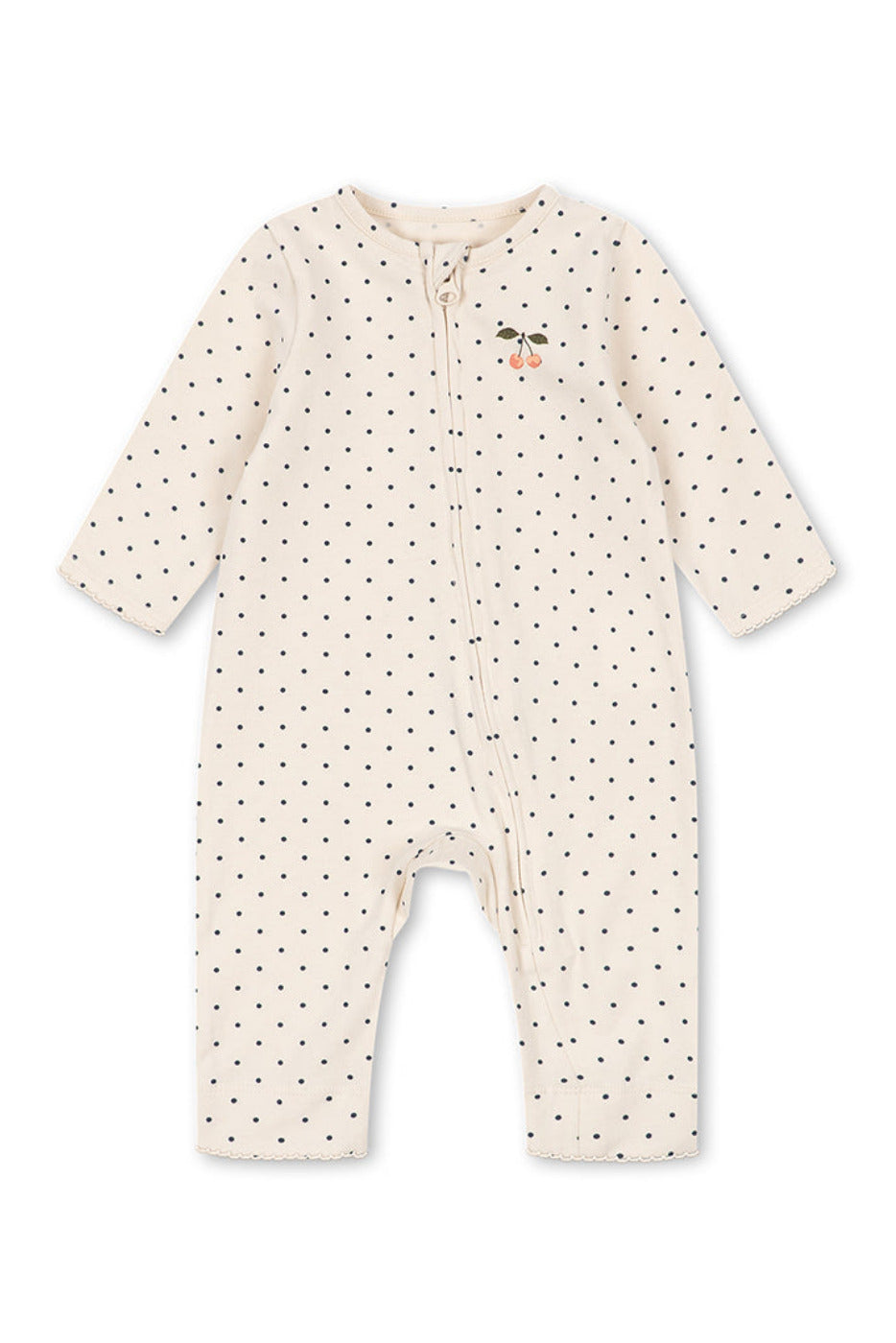Basic Zip Onesie - Blue Dot