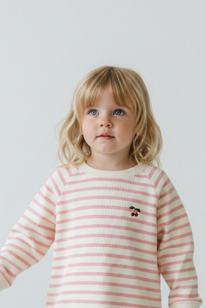 Buma Knit Sweater - Peony Butter Stripe