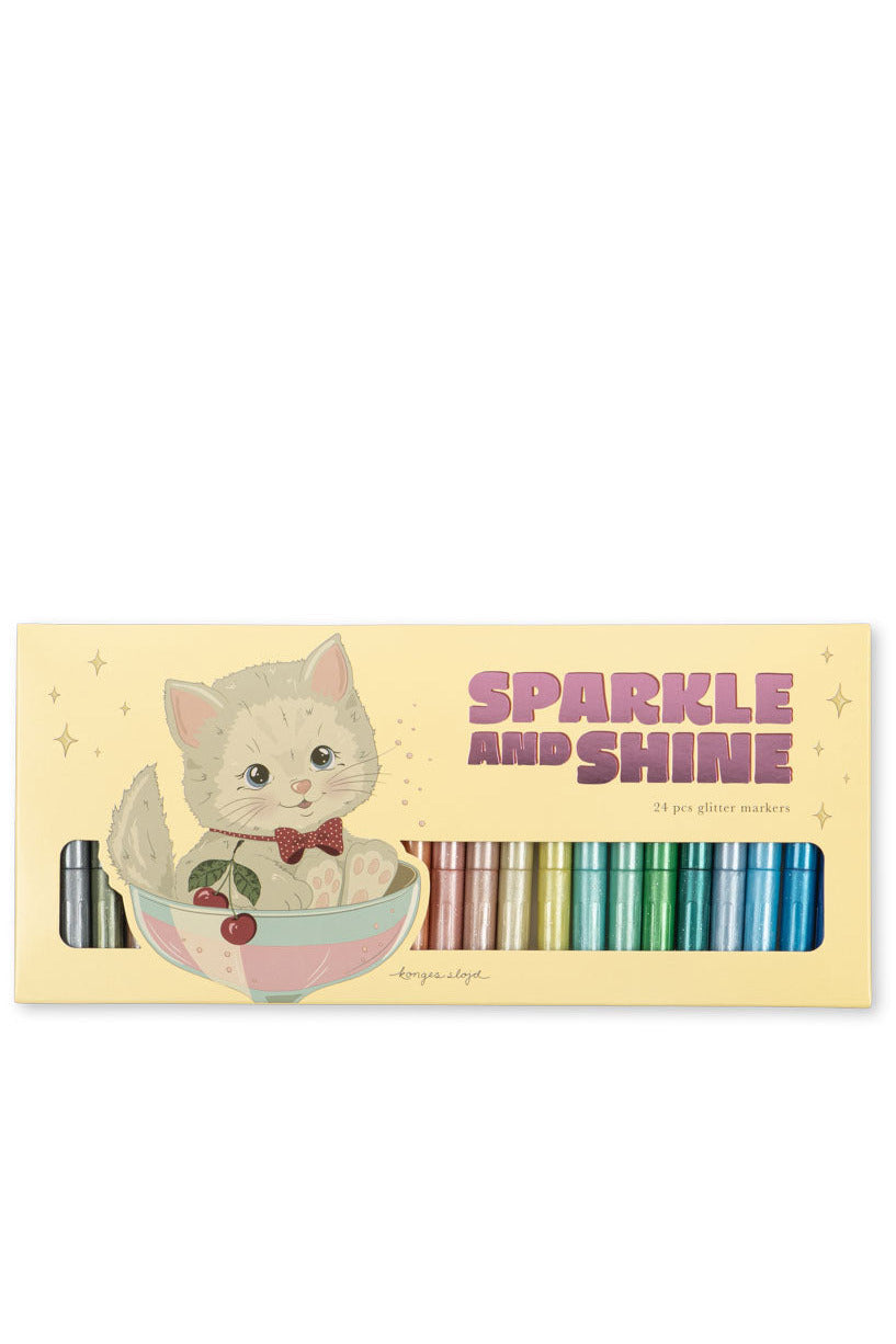 Glitter Markers 24 pk - Cat