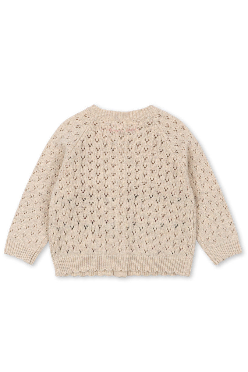 Belle Wool Cardigan - Cream And Tulips