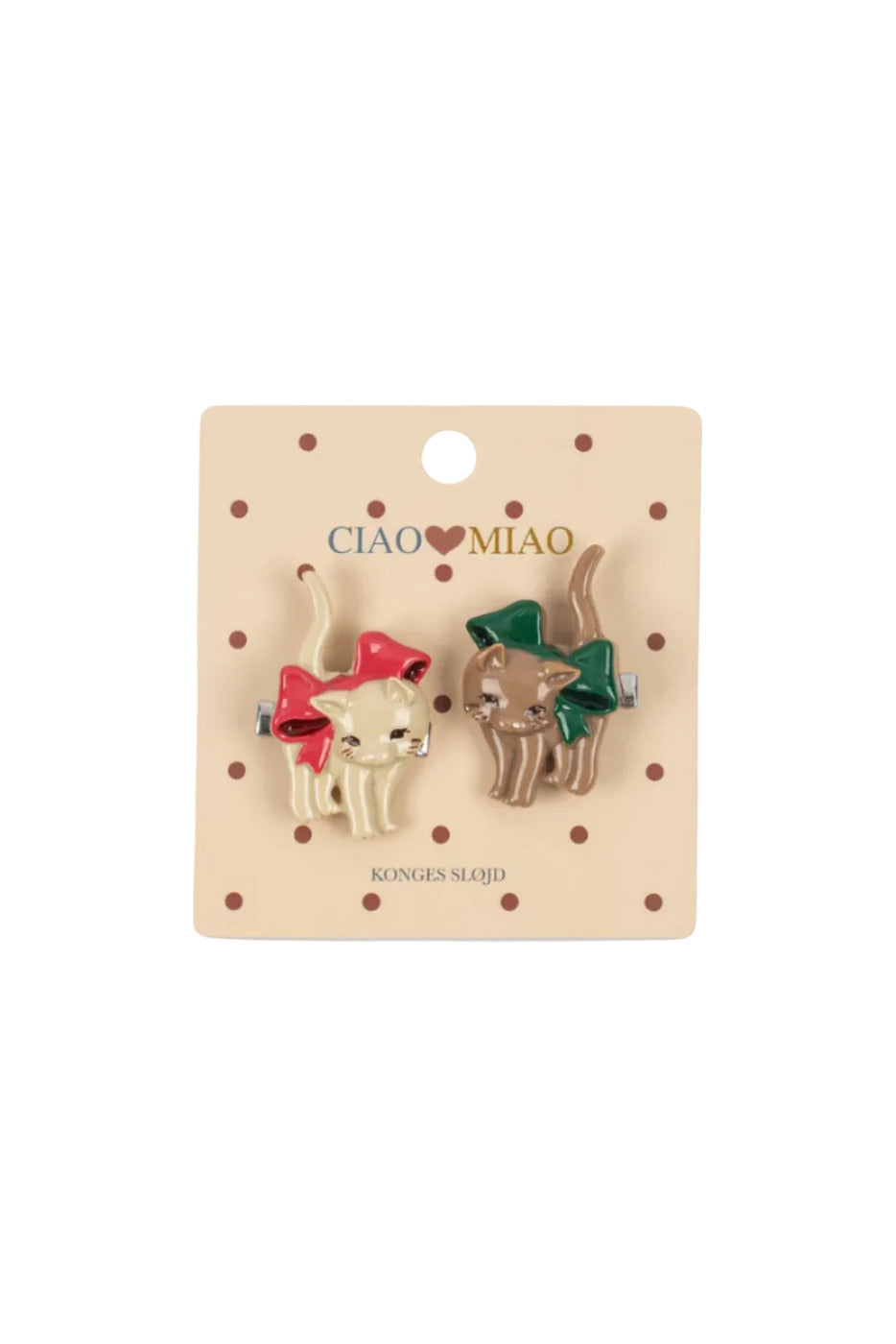 2pk Kitten Hair Clip - Bow Kitty