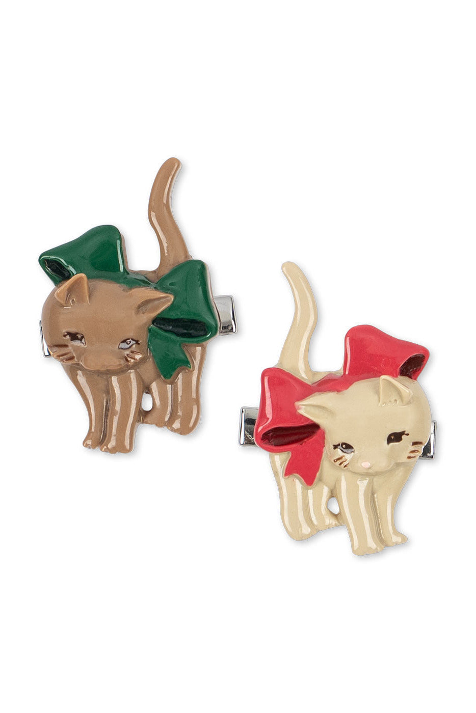 2pk Kitten Hair Clip - Bow Kitty