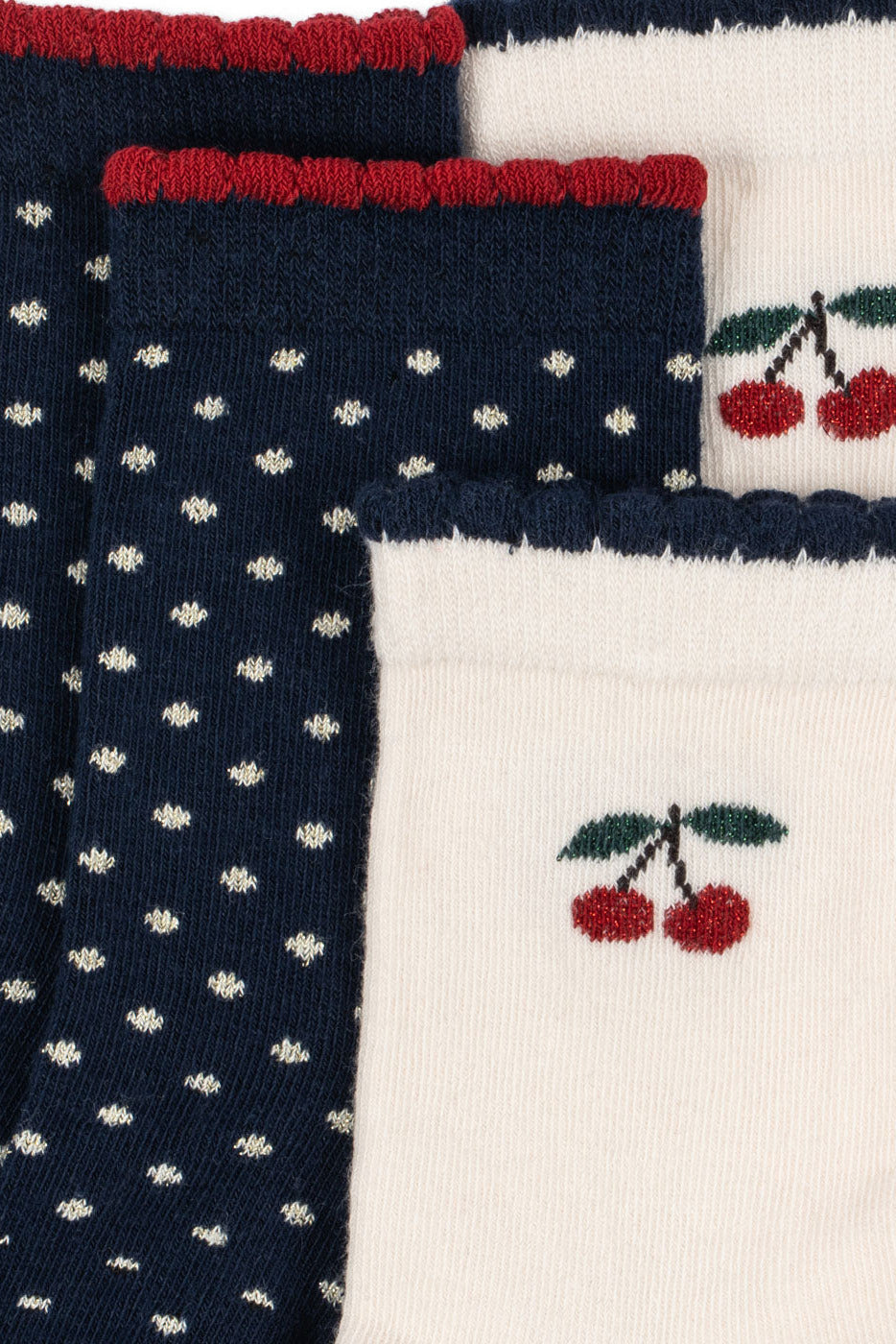 2 Pack Cherry Dot Socks - Cherry Mix