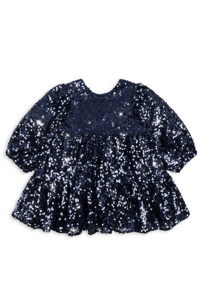 Lila Sequins Bow Dress - Total Eclipse