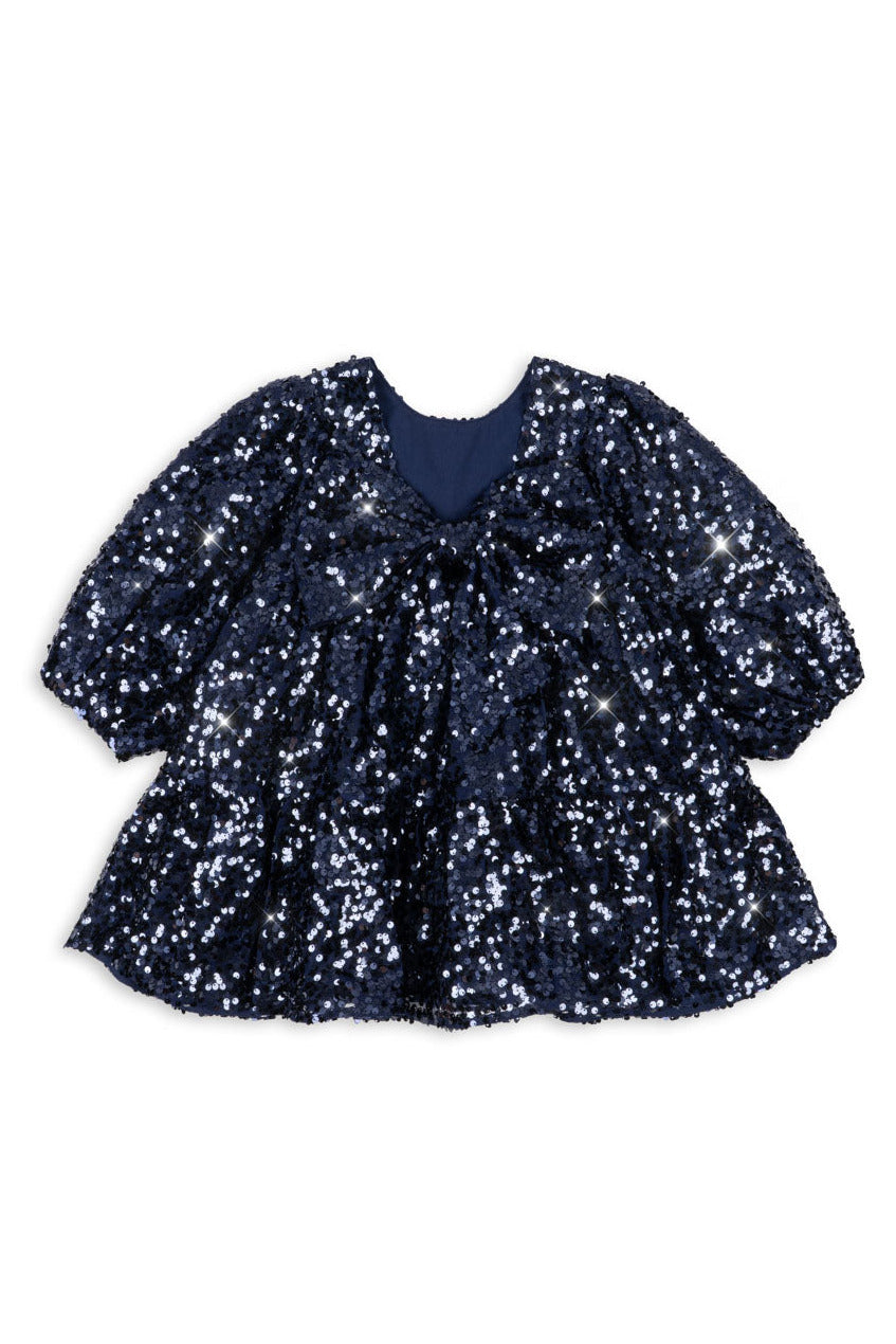 Lila Sequins Bow Dress - Total Eclipse
