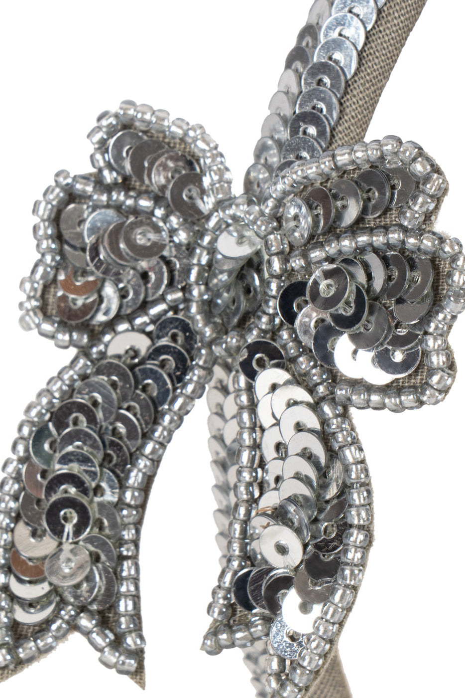Sequin Bow Hairbrace - Silver