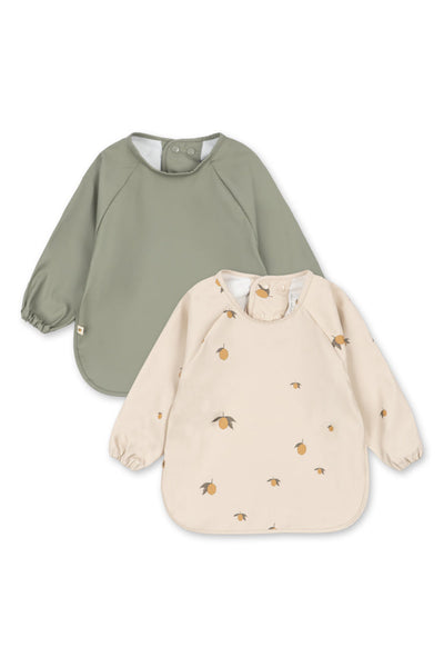 2 Pack Dinner Bib Long Sleeve - Lemon
