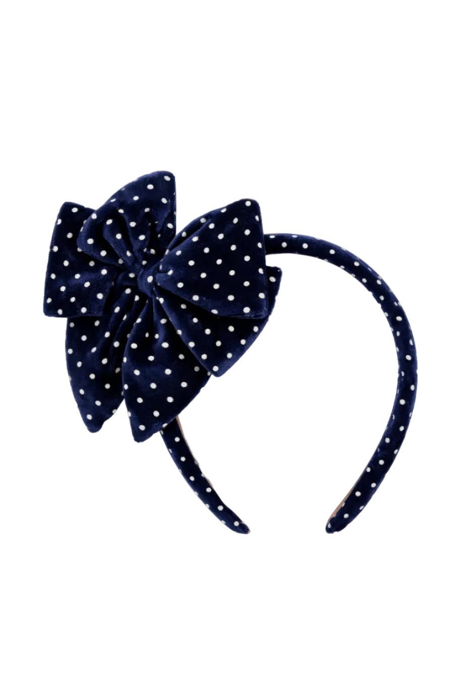 Velvet Bowie Hairbrace - Navy Dot
