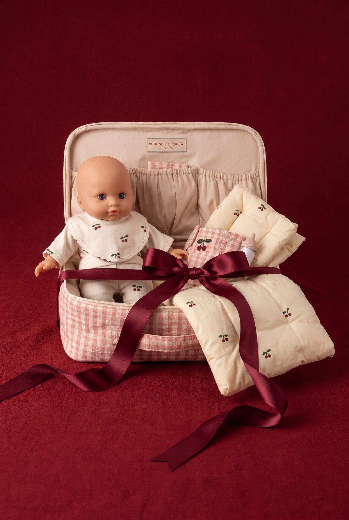 Baby Doll Nursery Suitcase - Pink Check