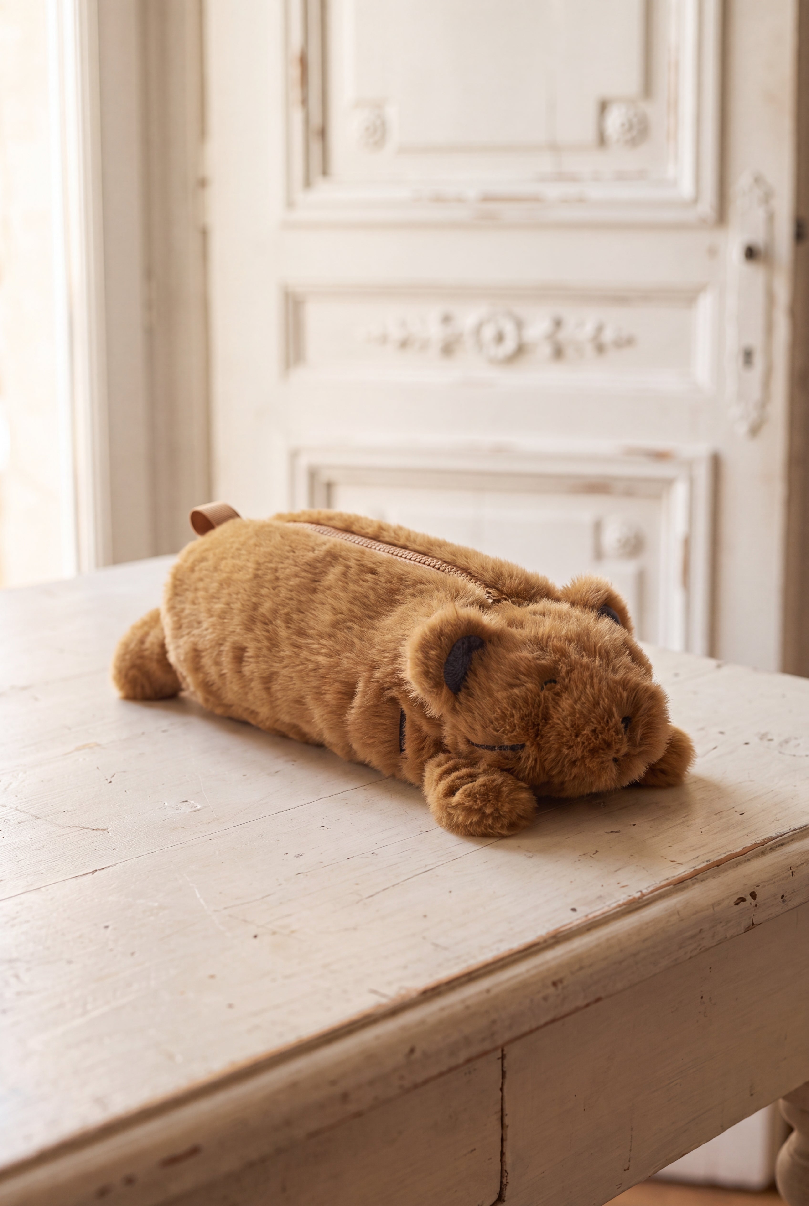 Dalina Tiger Plush Pouch - Golden Caramel