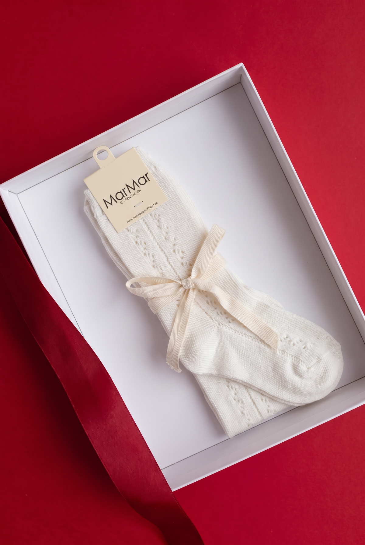 Knee Socks Pointelle - Gentle White